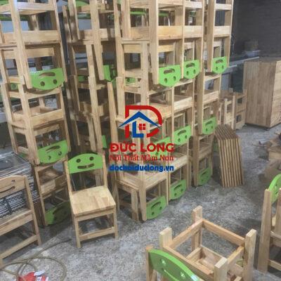 Ghế Gỗ Mầm Non Chân Gỗ DL-025