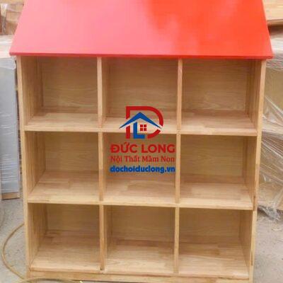 Kệ Mầm Non 3 tầng có Mái đỏ DL-027G