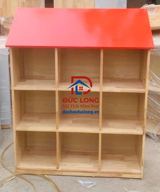 Kệ Mầm Non 3 tầng có Mái đỏ DL-027G
